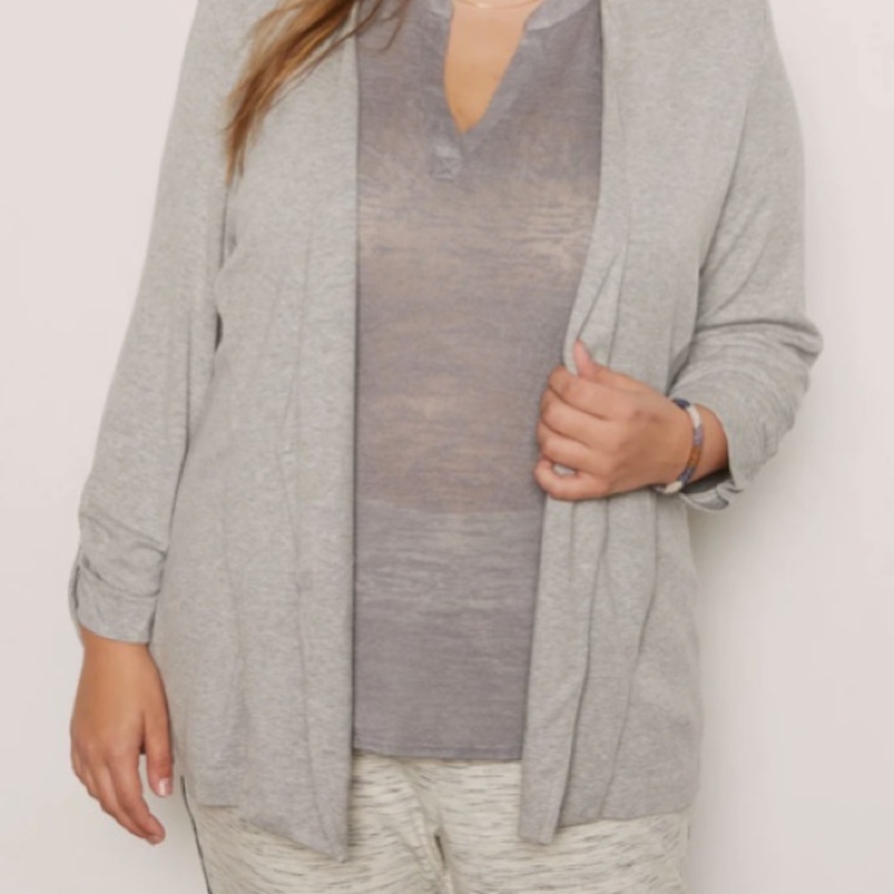 Dark grey French terry blazer